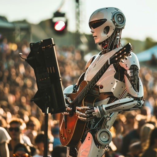 robot playing guitar